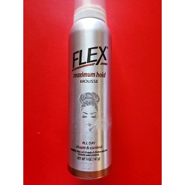 Flex 2 PACKFLEX MAXIMUM HOLD HAIR MOUSSE AL DAY SHAPE & COTROL 5 OZ EACH