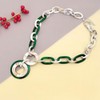 WOLONGFUHU Circle Link Necklace for Women Men Chunky Statement Acrylic