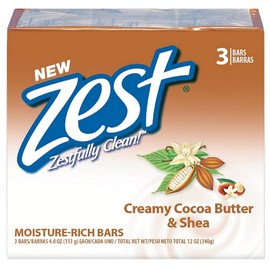 Zest Bath Bars, Cocoa Butter & Shea, 4 oz bars, 3 ea (Pack of 2)