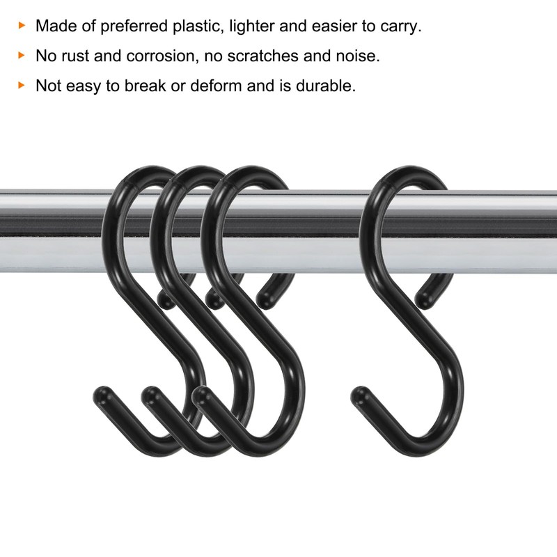QUARKZMAN Pack of 6 S Hooks 2.4 Inch Plastic Hanging