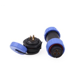 ZBLZGP SP21 3 Pin Aviation Plug Socket Waterproof Circular Electrical Wire Connectors,Plastic Circular DC 30A Panel Mount 21mm Gold Plated 3 Pin for Industrial Device Power Signal