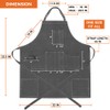 opux Chef Apron for Men, Kitchen Apron with Pockets for