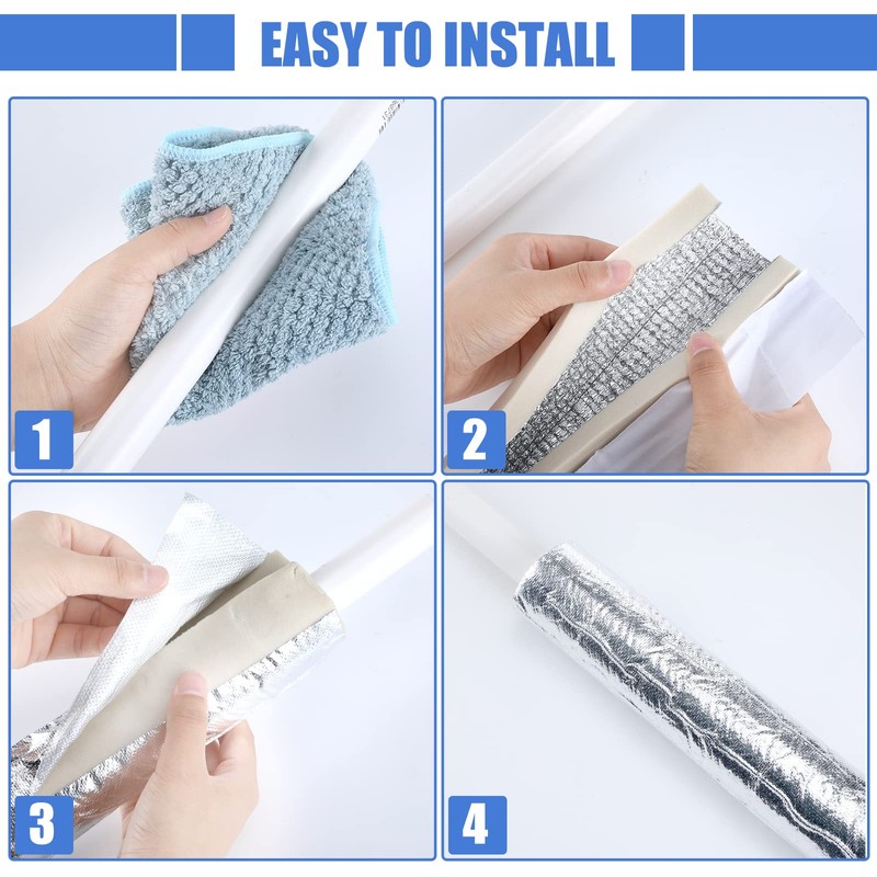 Kingdder 6 Pcs Pipe Insulation Foam Tube Self Adhesive Pipe