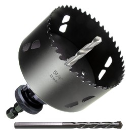 PLG2SUPT 5-1/4” 133mm Inch Carbide Hole Saw Cutter Multi-Purpose Hole Saw Bit for Hardy Plank MDF Air Brick Nail Embedded Wood 2.36” Depth Up to 30X More Cuts