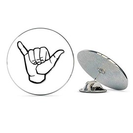 NYC Jewelers Hang Loose Hand Shaped (Funny Hawaiian Hawaii) Metal 0.75" Lapel Hat Pin Tie Tack Pinback