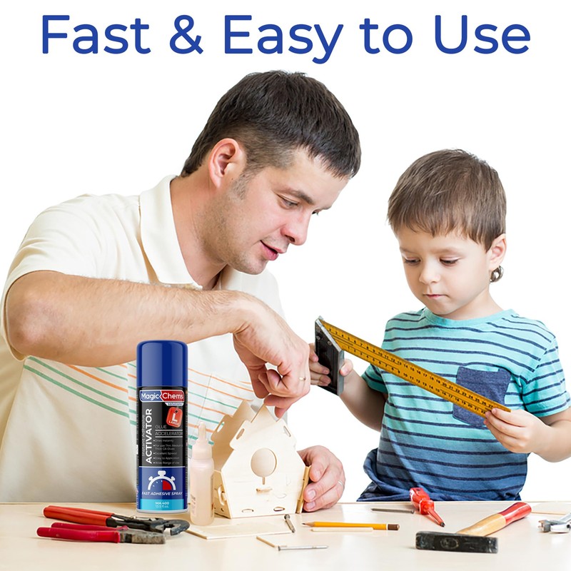 Magic Chems CA Glue Accelerator Spray (13.5 fl oz), Cyanoacrylate