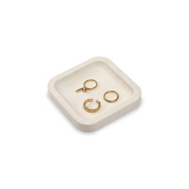 Ugdgtgo Jewelry Display Organizer Flat Tray Showcase Tray Dish for Rings Earrings Necklace Bracelet Jewelry Photograph Linen Beige