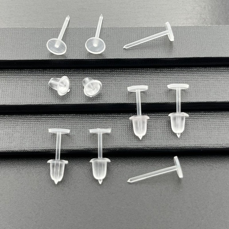 Invisible Earrings for Work, 300 Pairs Clear Plastic Earring Posts