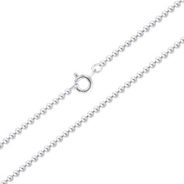 925 Sterling Silver Chain for Women Mens Boys Girls - Ball Chain - Sterling Silver Necklace - Spring Ring Clasp - Width 1.5 mm - Length 20" Inches