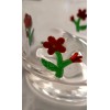 Unbranded Anthropologie Dupe Red Flowers on Green Stem Icon Glass