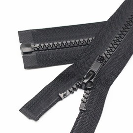 YaHoGa Pack of 2 73 cm Plastic Zip 5 mm Separable Zip for Jackets Black (73 cm)