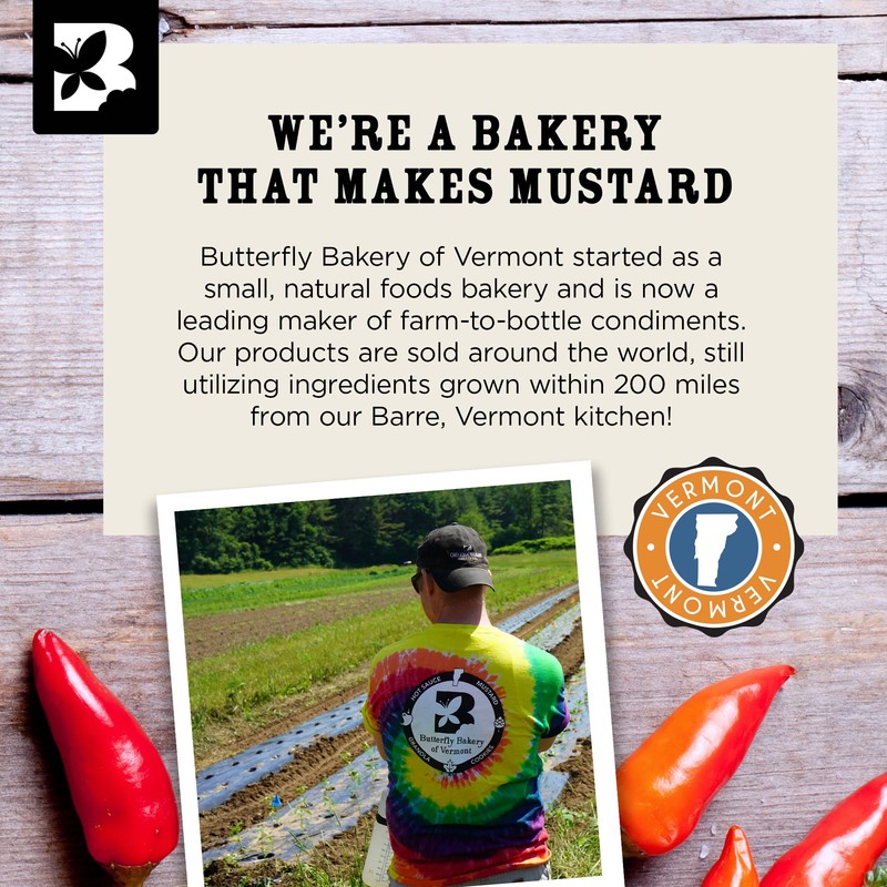 Butterfly Bakery of Vermont - Vermont Jalapeno Mustard, Gourmet Spicy
