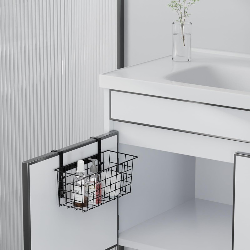 MaraFansie Basket with Hook, Grid Storage Basket, Over the Cabinet