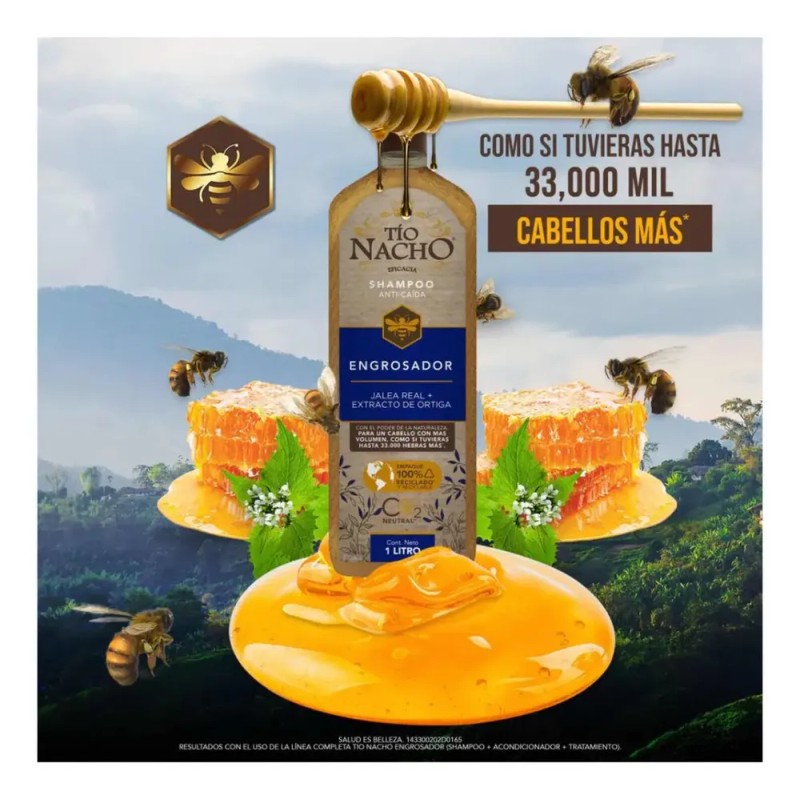 Shampoo Tío Nacho Engrosador Jalea Real en botella de 1L