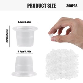 Pack of 300 Tattoo Ink Cups, Small Ink Pigment Cups, Plastic Pigment Tattoo Cups, Tattoo Ink Cups Caps Pigment Container, Tattoo Accessories for Professionals and Hobby Tattoo Artists