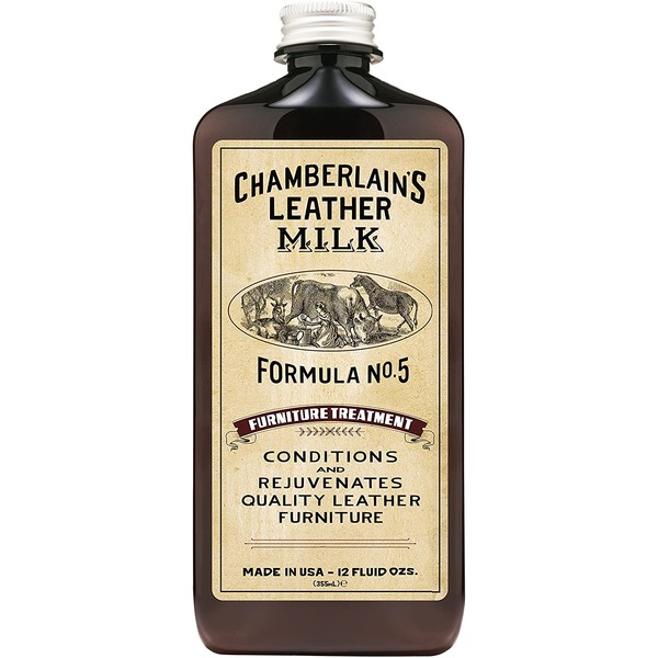 Leather Milk Leather Furniture Conditioner and Cleaner - Furniture Treatment No. 5 - for All Natural, Non-Toxic Leather Care. Made in The USA. 2 Sizes. Includes Premium Applicator Pad!