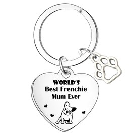 Tihnvk French Bulldog Keychain for Women Frenchie Mum Gift Frenchie Gifts for Dog Lovers Dog Mum Mother's Day Gifts