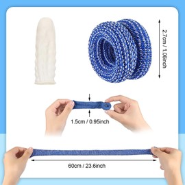 FEXPDL 40pcs Finger Bandages Tubular Finger Guards Blue Finger Cots for Finger Protections Finger Bandages Tubular Finger Cots Buddies Finger Bobs Thumb Bandage （Blue）