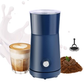 Huogary Milk Forther Simple Milk Frother and Steamer 2-in-1 Milk Steamer with Hot Milk Foam and Hot Milk for Latte, Macchiato, Cappuccinos (blue)