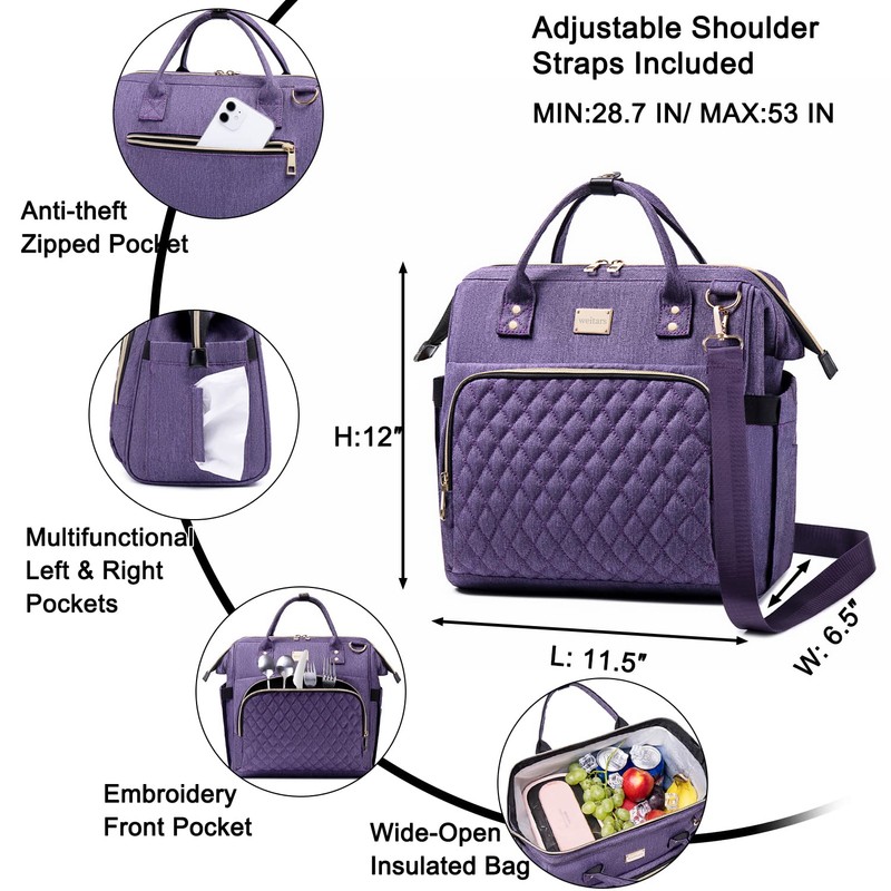 Weitars Lunch Bag for Women Cute Lunch Bag For Work,Insulated
