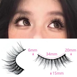 Azenlo False Eyelashes 48 Pairs Faux Mink Lashes 14mm Wispy Lashes 3D Fluffy Cat Eye Lashes Pack Bulk Wholesale Strip Lashes(style 48-041)