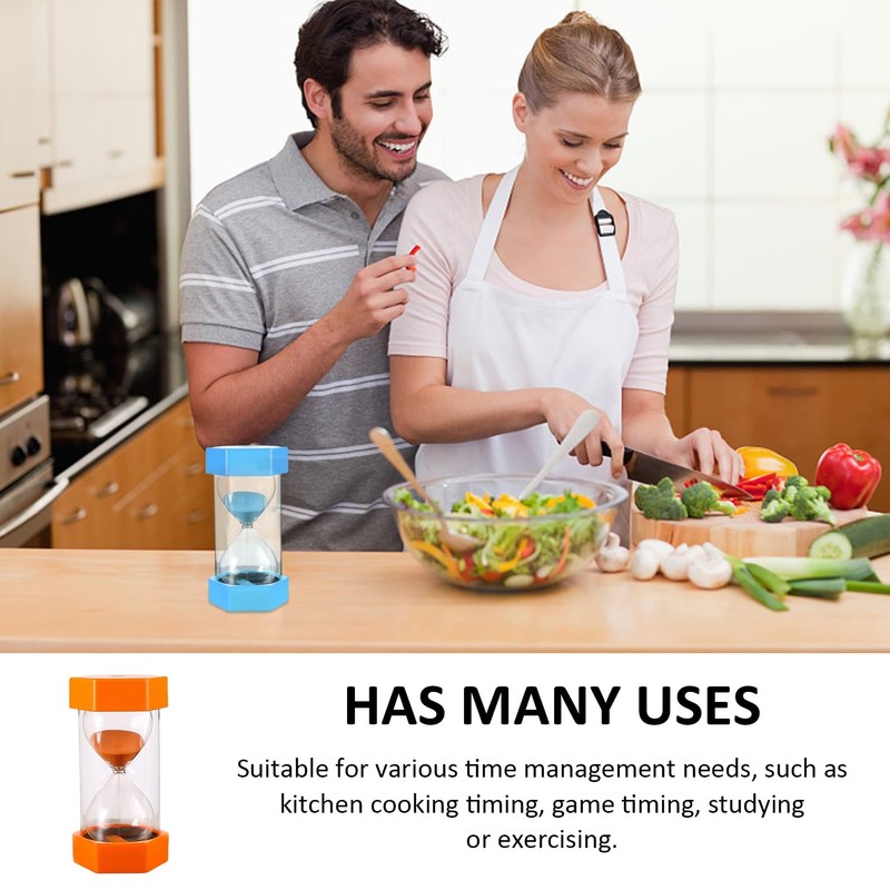 2 Piece Sand Timer, 5 Minute Orange Sand Timer, 10
