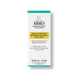 Kiehl's Truly Targeted Blemish-Clearing Solution, Solución Eliminadora de Acné, Tratamiento Líquido Invisible para Acné y Espinillas, Desvanece Manchas e Imperfecciones, Con 2% de Ácido Salicílico y 4% de Niacinamida, 15 ml