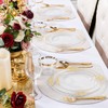 200PCS Clear Gold Plastic Plates for Wedding & Party