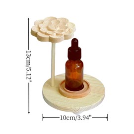 HAN SHENG Wooden Empty Essential Oils Diffuser Bottle Holder Essential Oils Bottles Display Stand Holder Cosmetic Holder Diffuser Jars Decorative Display Holder with 20ml Bottle