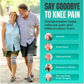 Modvel ELITE Knee Brace With Side Stabilizers & Patella Gel Pads for Maximum Knee Pain Support and Fast Recovery for Men and Women, Knee Pad for Running, Workout, Arthritis, Joint Recovery,Grey/Blue XXL