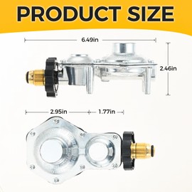 DRELD 2 Stage Propane Regulator with 3/8" Female NPT and POL Connector, Double Stage Propane Regulator for 100lb Tank, RV, Generator, Camp Stove, Gas Grill, Camper, Heater