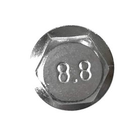 Kutlu Deutschland GmbH M8 x 30 mm Left Thread Locking Screws with Flange, Silver, Zinc, Screws, Bolts