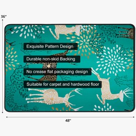 Heavy Duty Office Chair Mat for Carpet and Hardwood Floor Bohemian Desk Chair Mat Rug 36'' x 48'' Jacquard Woven Surface Floor mats for Office