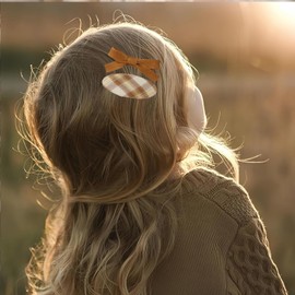 Pack of 10 Hair Clips Girls, Embroidery Flowers Shaped Lined Hair Clips Snap Hair Clips with Full Bow Covered Girls Hair Accessories for Babies Children Toddlers Women (Style C)