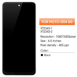 AGCUT LCD Display for Motorola Moto G54 5G - for Motorola Moto G54 5G XT2343-1 XT2343-2 LCD Touch Screen Digitizer Assembly with Tools with Frame (Black, 6.5 Inch)
