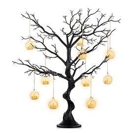 NUPTIO - Rama de árbol artificial de Halloween: 30 pulgadas/76 cm de alto, rama Manzanita, centro de mesa de boda para mesas, ramas de árbol negro (1 unidad)