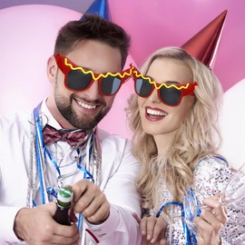 Housoutil Hot Dog Sunglasses, 2PCS Funny Party Hot Dog Glasses, Eyeglasses Costume Accessories for Masquerade Holiday Birthday Caarnival Summer Party Dress up Unisex