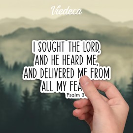 (3Pcs) I Sought The Lord He Heard Me Delivered Me from All My Fears Christian Sticker Inspirational Bible Verse Jesus Vinyl Decals for Tumbler Kindles Laptop Books Phone -Size 3x2 Inches