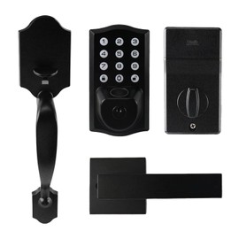 UMIKSMART Smart Keypad Door Lock with Handle, Tuya WiFi App Control, Fingerprint & Code Entry, Keyless Entry Deadbolt, Auto Lock, IPX6 Waterproof Front Door Lock for Home, Black
