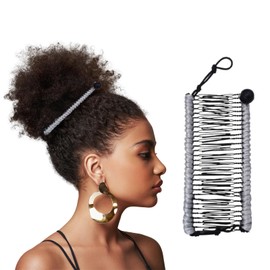 Lsydgn 2 Stück Bananenspange Haare Dickes Haar, Bananen Haarklammer, Bananen-Haarspange Doppelreihe 30-Zahn Verstellbarer Doppelkamm,Bananen Haarspange Mit Sicherheitsclip Für Dickes Haar Damen Silber