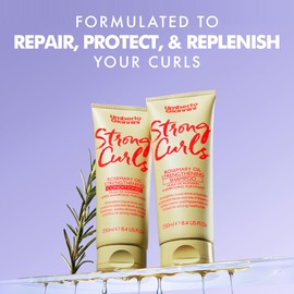Umberto Giannini Strong Curls Rosemary Oil Strengthening Conditioner for Curly, Coily, Wavy Hair - Includes Biotin + Peppermint - Sulphate Free + Vegan