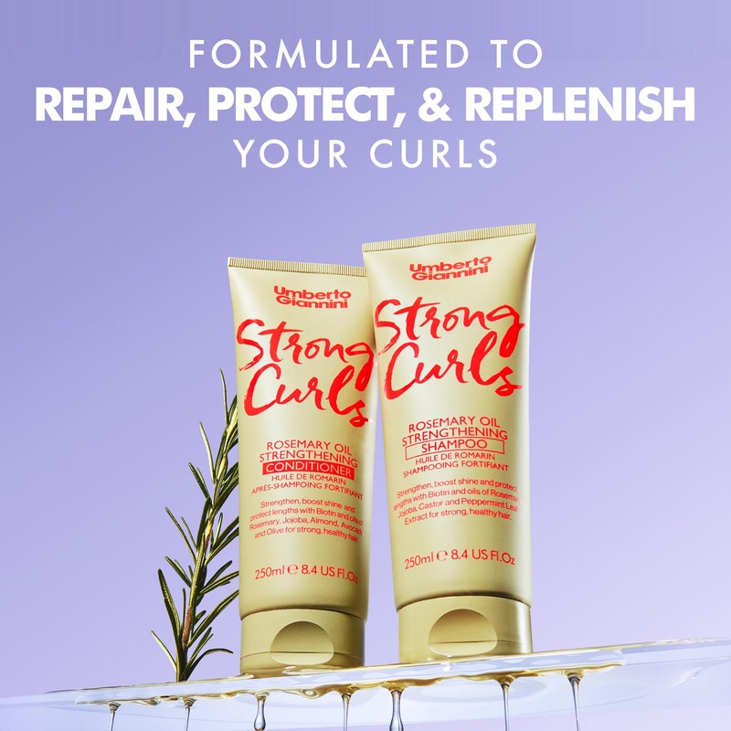 Umberto Giannini Strong Curls Rosemary Oil Strengthening Conditioner for Curly,