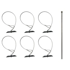 6" Chisel Earth Anchors - 6 pcs and Drive Rod - Heavy Duty Ground Anchor with 33" Cable - Cable Earth Anchor for Swing Set, shed, Greenhouse, Fence and More