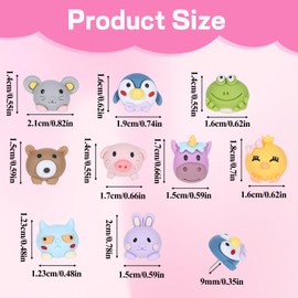 Qianyu 30 Pcs Cute Fun Animal Push Pins Mini Decorative Push Pins Animal Drawing Push Pins Frog Sheep Bear Chick Rabbit Push Pins for Cork Board Photo Wall Map Bulletin Board Office Home Decor