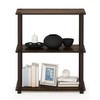 Furinno Turn-S-Tube 3-Tier Compact Multipurpose Shelf with Square Tube, Walnut/Brown