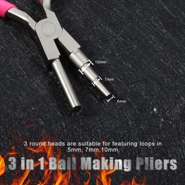 SPEEDWOX 3-Steps Wire Looping Forming Wrapping Bending Pliers, Bail Making Pliers, Jewelry Bail Pliers, Wire Looping Pliers for Bending 5mm 7mm 10mm Bails, Loops, Hooks, Jump Rings