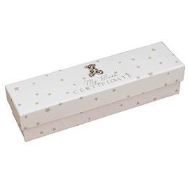 Widdop White Baby Birth Certificate Holder with 3D Teddy Icon