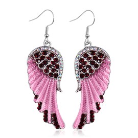 Crystal Angel Wing Earrings for Women Unique Rhinestone Angel Dangle Earrings Fairy Wing Earrings Jewelry Gifts
