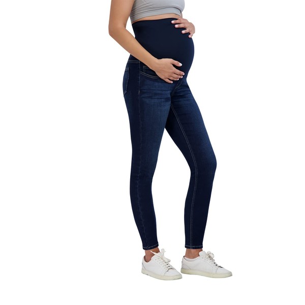 Savi Parker Women’s Maternity Jeans Over The Belly - Pregnancy Must Haves Fall and Winter Maternity Clothes (M, Dark Wash)