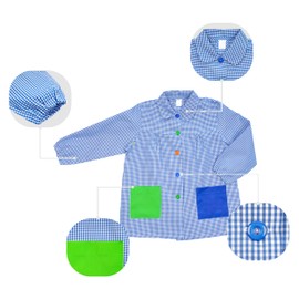 ETREXONLINE Kids School Painting Apron Craft Apron for Kids with Button Apron for School and Craft, blue